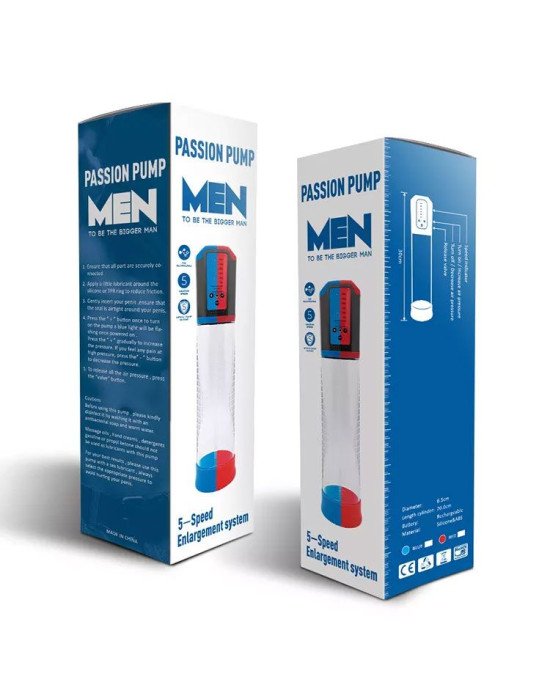Автоматична вакуумна помпа Men Powerup Passion Enlargement system Red, перезаряджувана, 5 режимів Автоматична вакуумна помпа Men Powerup Passion Enlargement system Red, перезаряджувана, 5 режимів
