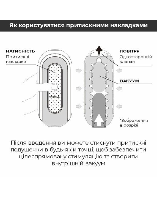Мастурбатор Tenga Flip Zero Gravity Black, змінна інтенсивність стимуляції, розкладний Мастурбатор Tenga Flip Zero Gravity Black, змінна інтенсивність стимуляції, розкладний