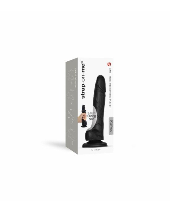 Реалістичний фалоімітатор Strap-On-Me Sliding Skin Realistic Dildo Black - S, ефект рухливої шкіри Реалістичний фалоімітатор Strap-On-Me Sliding Skin Realistic Dildo Black - S, ефект рухливої шкіри