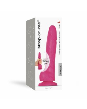 Реалістичний фалоімітатор Strap-On-Me Sliding Skin Realistic Dildo Fuchsia - L, ефект рухливої шкіри