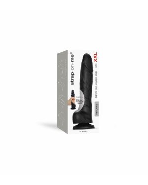 Реалістичний фалоімітатор Strap-On-Me Sliding Skin Realistic Dildo Black - XXL, ефект рухливої шкіри