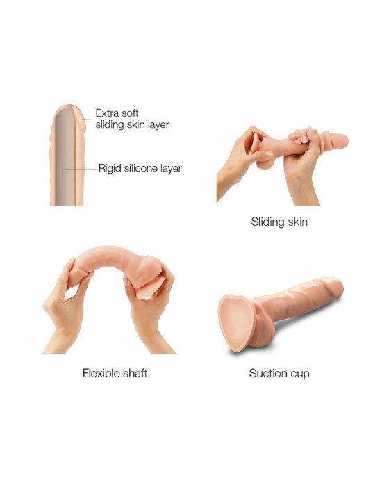 Реалістичний фалоімітатор Strap-On-Me Sliding Skin Realistic Dildo Vanille - L, ефект рухливої шкіри Реалістичний фалоімітатор Strap-On-Me Sliding Skin Realistic Dildo Vanille - L, ефект рухливої шкіри