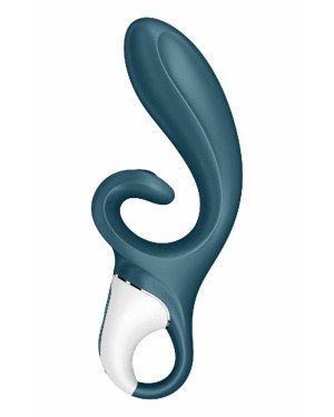 Смартвібратор-кролик Satisfyer Hug Me Bluegrey, 2 мотори, діаметр 4,2см, широка кліторальна частина Смартвібратор-кролик Satisfyer Hug Me Bluegrey, 2 мотори, діаметр 4,2см, широка кліторальна частина