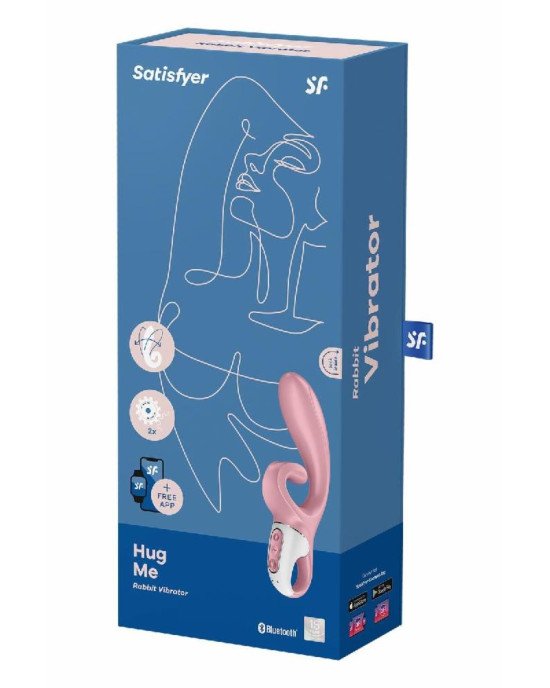 Смартвібратор-кролик Satisfyer Hug Me Pink, 2 мотори, діаметр 4,2см, широка кліторальна частина