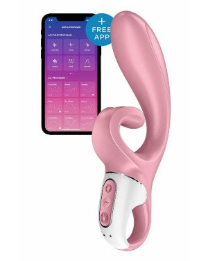 Смартвібратор-кролик Satisfyer Hug Me Pink, 2 мотори, діаметр 4,2см, широка кліторальна частина