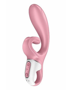 Смартвібратор-кролик Satisfyer Hug Me Pink, 2 мотори, діаметр 4,2см, широка кліторальна частина Смартвібратор-кролик Satisfyer Hug Me Pink, 2 мотори, діаметр 4,2см, широка кліторальна частина