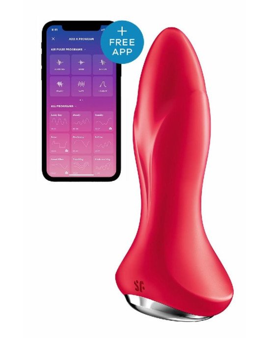 Анальна смартвібропробка із перлинним масажем Satisfyer Rotator Plug 1+ Red Анальна смартвібропробка із перлинним масажем Satisfyer Rotator Plug 1+ Red