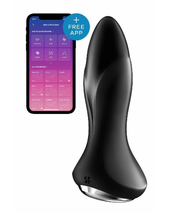 Анальна смарт вібропробка із перлинним масажем Satisfyer Rotator Plug 1+ Black Анальна смарт вібропробка із перлинним масажем Satisfyer Rotator Plug 1+ Black