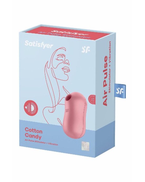 Вакуумний стимулятор із вібрацією Satisfyer Cotton Candy Light Red
