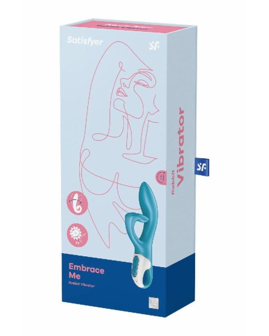 Вібратор-кролик із потрійним відростком Satisfyer Embrace me Turquoise, 2 мотори, діаметр 3,6 см Вібратор-кролик із потрійним відростком Satisfyer Embrace me Turquoise, 2 мотори, діаметр 3,6 см