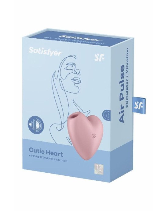 Вакуумний стимулятор-серце з вібрацією Satisfyer Cutie Heart Light Red Вакуумний стимулятор-серце з вібрацією Satisfyer Cutie Heart Light Red