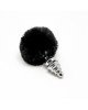Металева анальна пробка Кролячий хвостик Alive Fluffy Twist Plug M Black, діаметр 3,4 см Металева анальна пробка Кролячий хвостик Alive Fluffy Twist Plug M Black, діаметр 3,4 см
