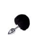 Металева анальна пробка Кролячий хвостик Alive Fluffy Plug S Black, діаметр 2,8 см Металева анальна пробка Кролячий хвостик Alive Fluffy Plug S Black, діаметр 2,8 см