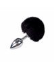 Металева анальна пробка Кролячий хвостик Alive Fluffy Plug M Black, діаметр 3,4 см Металева анальна пробка Кролячий хвостик Alive Fluffy Plug M Black, діаметр 3,4 см