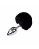 Металева анальна пробка Кролячий хвостик Alive Fluffy Plug L Black, діаметр 3,9 см Металева анальна пробка Кролячий хвостик Alive Fluffy Plug L Black, діаметр 3,9 см