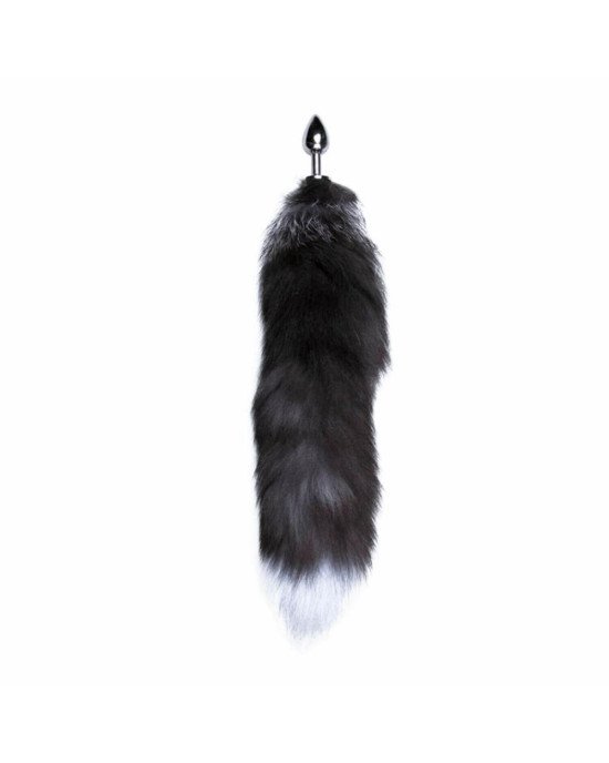 Металева анальна пробка Лисячий хвіст Alive Black And White Fox Tail S, діаметр 2,9 см Металева анальна пробка Лисячий хвіст Alive Black And White Fox Tail S, діаметр 2,9 см