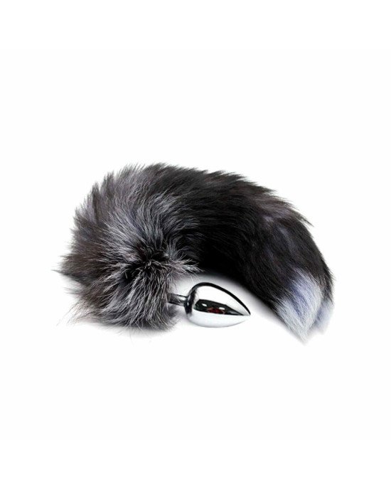 Металева анальна пробка Лисячий хвіст Alive Black And White Fox Tail L, діаметр 3,9 см Металева анальна пробка Лисячий хвіст Alive Black And White Fox Tail L, діаметр 3,9 см
