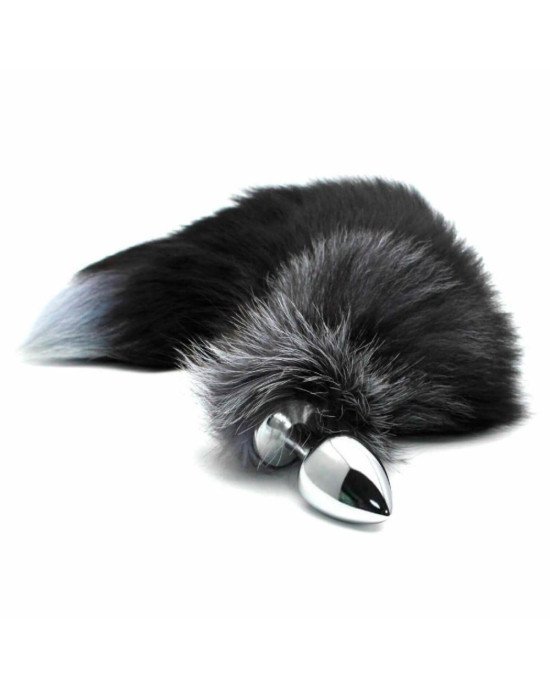 Металева анальна пробка Лисячий хвіст Alive Black And White Fox Tail L, діаметр 3,9 см Металева анальна пробка Лисячий хвіст Alive Black And White Fox Tail L, діаметр 3,9 см