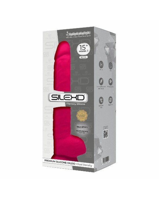 Фалоімітатор SilexD Kingston Pink (MODEL 15in), двошаровий, силікон+Silexpan, діаметр 7 см Фалоімітатор SilexD Kingston Pink (MODEL 15in), двошаровий, силікон+Silexpan, діаметр 7 см
