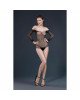Сітчасте боді зі стразами Moonlight Model 09 Black, відкриті плечі Сітчасте боді зі стразами Moonlight Model 09 Black, відкриті плечі