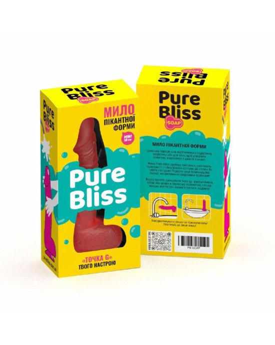 Крафтове мило-член із присоскою Pure Bliss MINI Red, натуральне Крафтове мило-член із присоскою Pure Bliss MINI Red, натуральне