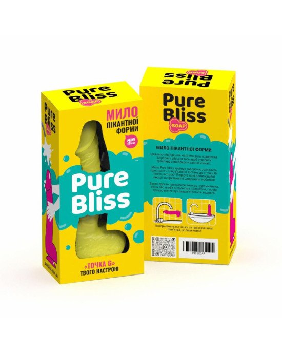 Крафтове мило-член із присоскою Pure Bliss MINI Yellow, натуральне Крафтове мило-член із присоскою Pure Bliss MINI Yellow, натуральне