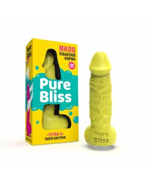 Крафтове мило-член із присоскою Pure Bliss MINI Yellow, натуральне Крафтове мило-член із присоскою Pure Bliss MINI Yellow, натуральне