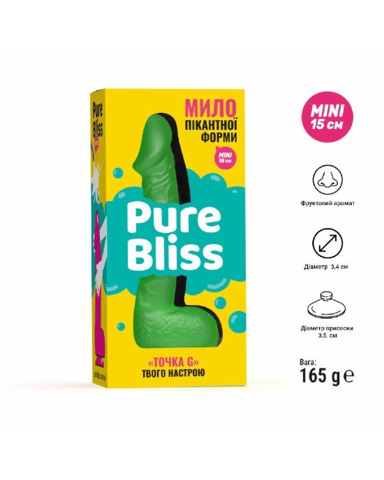 Крафтове мило-член із присоскою Pure Bliss MINI Green, натуральне Крафтове мило-член із присоскою Pure Bliss MINI Green, натуральне