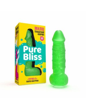 Крафтове мило-член із присоскою Pure Bliss MINI Green, натуральне Крафтове мило-член із присоскою Pure Bliss MINI Green, натуральне