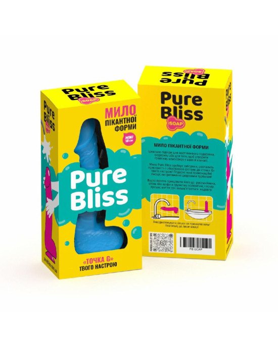 Крафтове мило-член із присоскою Pure Bliss MINI Blue, натуральне Крафтове мило-член із присоскою Pure Bliss MINI Blue, натуральне
