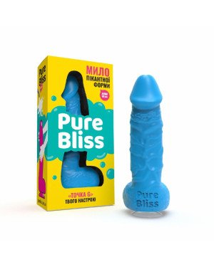 Крафтове мило-член із присоскою Pure Bliss MINI Blue, натуральне Крафтове мило-член із присоскою Pure Bliss MINI Blue, натуральне