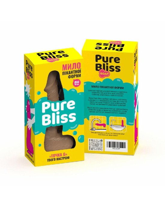 Крафтове мило-член із присоскою Pure Bliss BIG Brown, натуральне Крафтове мило-член із присоскою Pure Bliss BIG Brown, натуральне