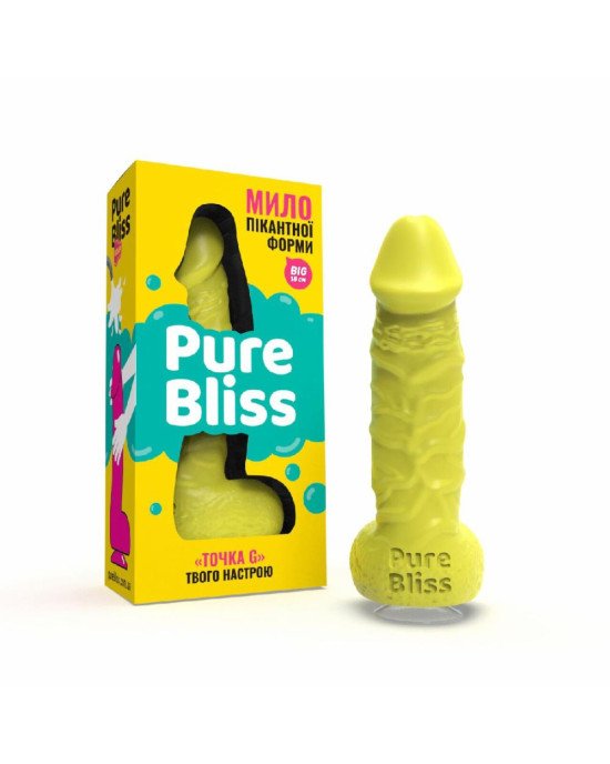 Крафтове мило-член із присоскою Pure Bliss BIG Yellow, натуральне Крафтове мило-член із присоскою Pure Bliss BIG Yellow, натуральне
