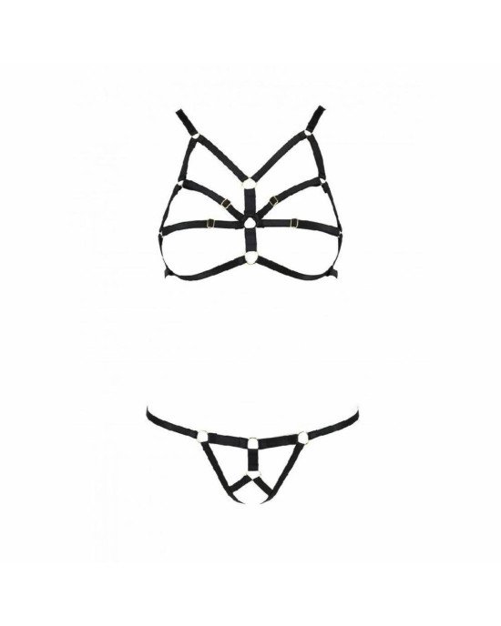 Комплект білизни зі стреп Armanda Set black XXL/XXXL — Passion Exclusive Комплект білизни зі стреп Armanda Set black XXL/XXXL — Passion Exclusive