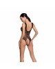 Бодістокінг з доступом Passion BS086 black, вертикальна сітка, виріз на спинці Бодістокінг з доступом Passion BS086 black, вертикальна сітка, виріз на спинці