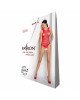 Бодістокінг з доступом Passion BS086 red, вертикальна сітка, виріз на спинці Бодістокінг з доступом Passion BS086 red, вертикальна сітка, виріз на спинці