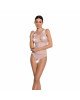 Бодістокінг з доступом Passion BS086 white, вертикальна сітка, виріз на спинці Бодістокінг з доступом Passion BS086 white, вертикальна сітка, виріз на спинці