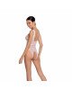 Бодістокінг з доступом Passion BS086 white, вертикальна сітка, виріз на спинці Бодістокінг з доступом Passion BS086 white, вертикальна сітка, виріз на спинці