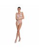 Бодістокінг з доступом Passion BS086 white, вертикальна сітка, виріз на спинці Бодістокінг з доступом Passion BS086 white, вертикальна сітка, виріз на спинці