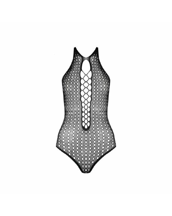 Бодістокінг з декольте Passion BS088 black, імітація корсетної шнурівки Бодістокінг з декольте Passion BS088 black, імітація корсетної шнурівки