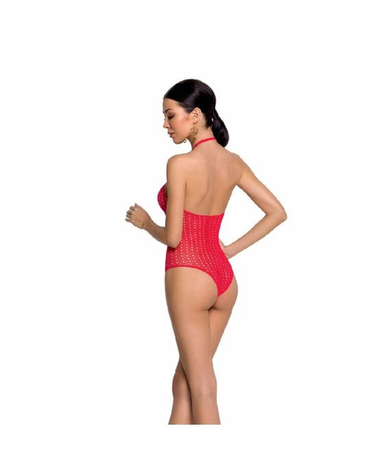 Бодістокінг з декольте Passion BS088 red, імітація корсетної шнурівки Бодістокінг з декольте Passion BS088 red, імітація корсетної шнурівки