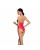 Бодістокінг з декольте Passion BS088 red, імітація корсетної шнурівки Бодістокінг з декольте Passion BS088 red, імітація корсетної шнурівки