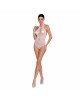 Бодістокінг з декольте Passion BS088 white, імітація корсетної шнурівки Бодістокінг з декольте Passion BS088 white, імітація корсетної шнурівки