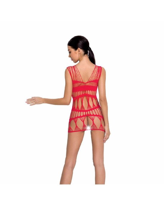 Бодістокінг-сукня Passion BS089 red, міні, плетіння у вигляді павутини Бодістокінг-сукня Passion BS089 red, міні, плетіння у вигляді павутини