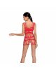 Бодістокінг-сукня Passion BS089 red, міні, плетіння у вигляді павутини Бодістокінг-сукня Passion BS089 red, міні, плетіння у вигляді павутини