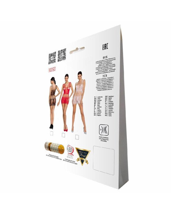 Бодістокінг — мінісукня з метеликами Passion BS090 black Бодістокінг — мінісукня з метеликами Passion BS090 black