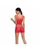 Бодістокінг — мінісукня з метеликами Passion BS090 red Бодістокінг — мінісукня з метеликами Passion BS090 red