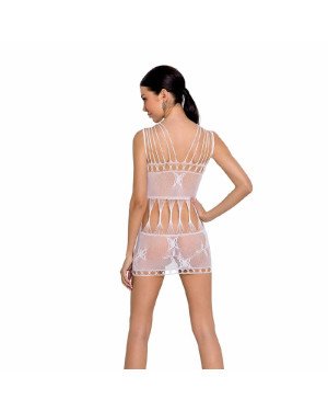 Бодістокінг — мінісукня з метеликами Passion BS090 white Бодістокінг — мінісукня з метеликами Passion BS090 white