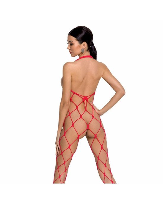 Бодістокінг у дуже велику сітку Passion BS091 red, з доступом Бодістокінг у дуже велику сітку Passion BS091 red, з доступом