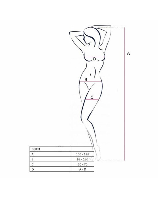 Бодістокінг у дуже велику сітку Passion BS091 white, з доступом Бодістокінг у дуже велику сітку Passion BS091 white, з доступом